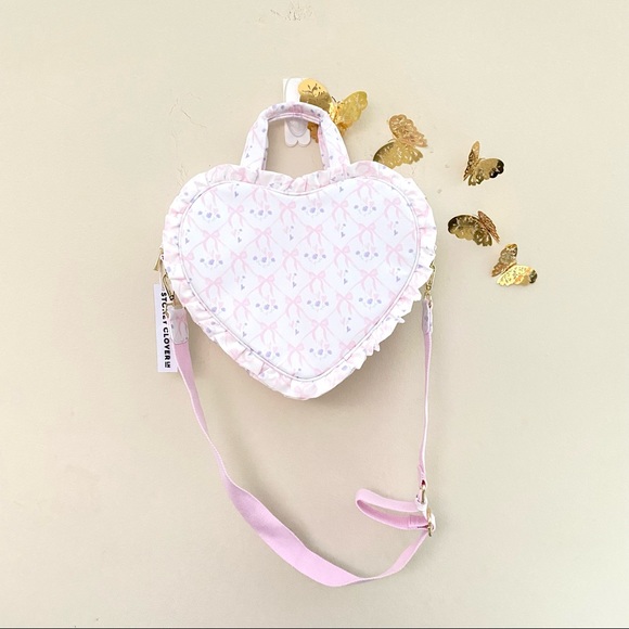 STONEY CLOVER LANE High Tea Printed Ruffle Heart Tote - Picture 2 of 7